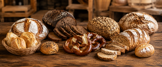 Traditionelle deutsche Brotzeit auf einem Holzbrett