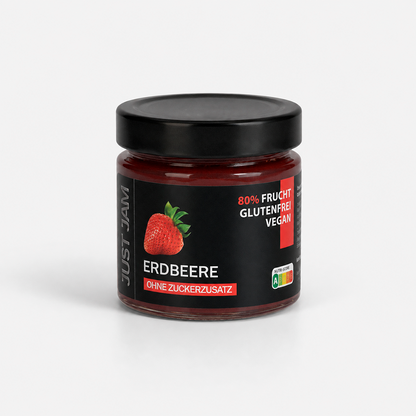 Erdbeermarmelade ohne Zuckerzusatz von Just Jam im 200-g-Glas