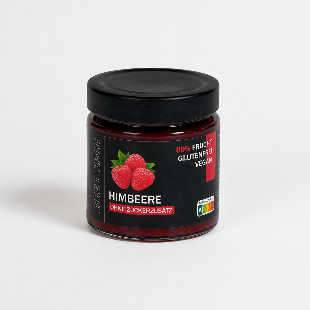 Himbeermarmelade ohne Zuckerzusatz von Just Jam im 200-g-Glas