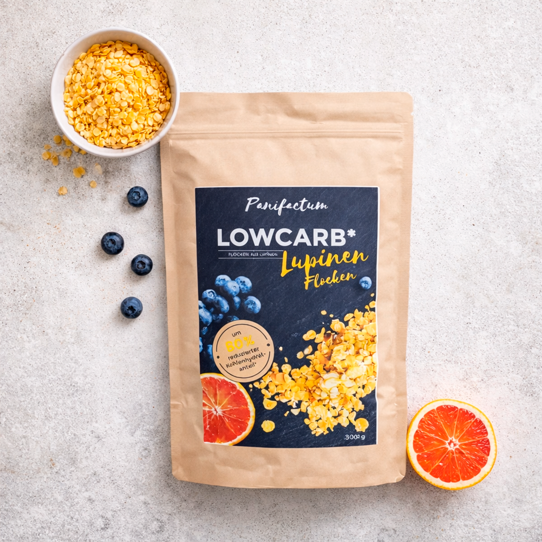 Low Carb Lupinenflocken BIO von Panifactum mit Lupinenflocken und Grapefruit
