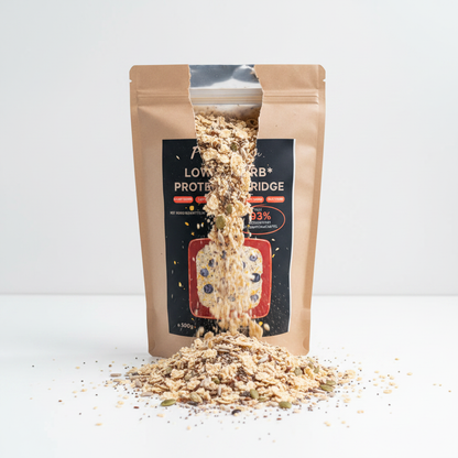 Panifactum Lower Carb Protein Porridge Nahaufnahme – reine Proteinflocken ohne Zusatzstoffe, glutenfrei, 500g
