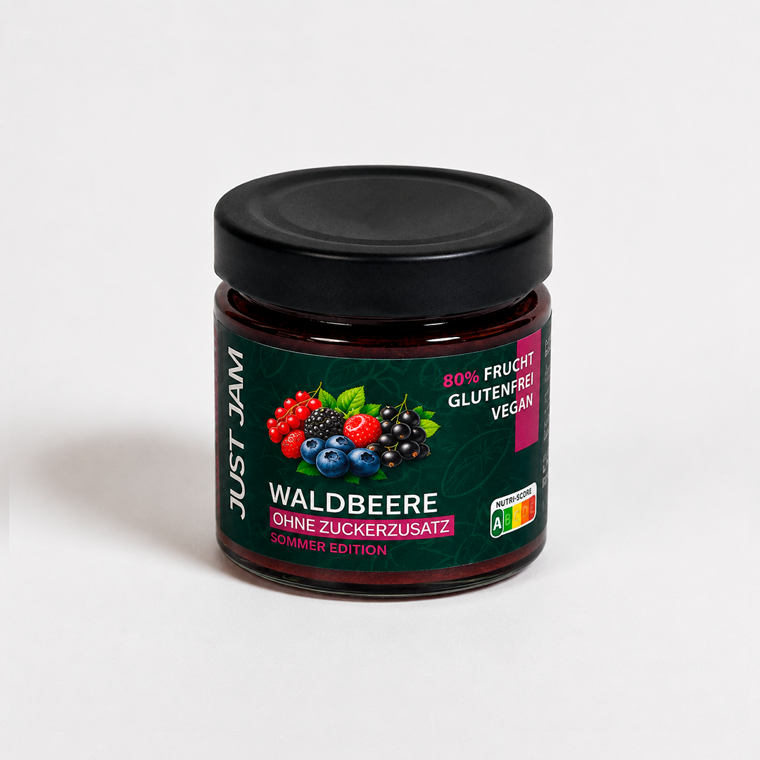 Waldbeerenmarmelade ohne Zuckerzusatz von Just Jam im 200-g-Glas