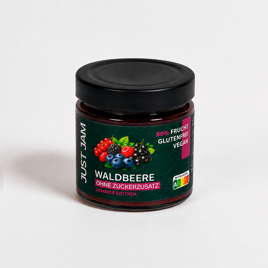 Waldbeerenmarmelade ohne Zuckerzusatz von Just Jam im 200-g-Glas