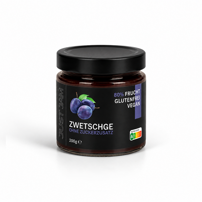 Zwetschgenmarmelade ohne Zuckerzusatz von Just Jam im 200-g-Glas