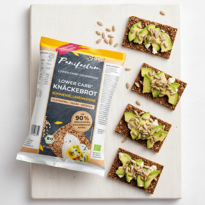 Panifactum Low Carb Knäckebrot mit Avocado – nur 90% weniger Kohlenhydrate, BIO zertifiziert